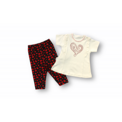 3-6 6-9 9-12 12-18 Ay Kalp Baskılı Uzun Kollu Sweatli 2li Kız Bebek Takımı 3-6 6-9 9-12 12-18 Ay Kalp Baskılı Uzun Kollu Sweatli 2li Kız Bebek Takımı