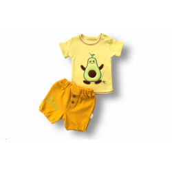 3-6 6-9 9-12 12-18 Ay Avokado Nakışlı Kısa Kollu Sweatli Şortlu 2li Kız-erkek Bebek Takımı 3-6 6-9 9-12 12-18 Ay Avokado Nakışlı Kısa Kollu Sweatli Şortlu 2li Kız-erkek Bebek Takımı