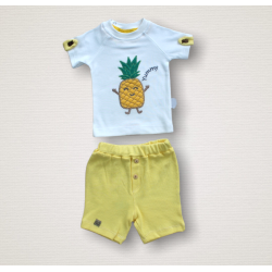 6-9 9-12 12-18 Ay Ananas Nakışlı Kısa Kollu Sweatli Şortlu 2li Kız-erkek Bebek Takımı 6-9 9-12 12-18 Ay Ananas Nakışlı Kısa Kollu Sweatli Şortlu 2li Kız-erkek Bebek Takımı