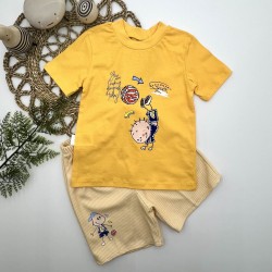 1-2-3 Yaş Topçu Erkek Çocuk Baskılı Şortlu Kısa Kollu Tişört 2li Erkek Bebek Takımı 1-2-3 Yaş Topçu Erkek Çocuk Baskılı Şortlu Kısa Kollu Tişört 2li Erkek Bebek Takımı