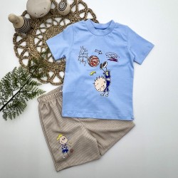 1-2-3 Yaş Topçu Erkek Çocuk Baskılı Şortlu Kısa Kollu Tişört 2li Erkek Bebek Takımı 1-2-3 Yaş Topçu Erkek Çocuk Baskılı Şortlu Kısa Kollu Tişört 2li Erkek Bebek Takımı