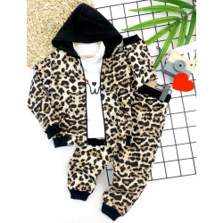 2-3-4-5 Yaş Kapşonlu Leopar Desenli Sweatli 3lü Kız Çocuk Takımı 2-3-4-5 Yaş Kapşonlu Leopar Desenli Sweatli 3lü Kız Çocuk Takımı
