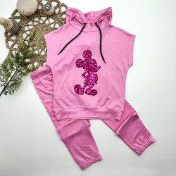 3-4-5 Yaş Kapşonlu Payetli Mickey Desenli Kısa Kol 2li Kız Erkek Çocuk Takımı 3-4-5 Yaş Kapşonlu Payetli Mickey Desenli Kısa Kol 2li Kız Erkek Çocuk Takımı