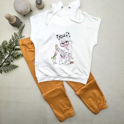 3-4-5 Yaş Kapşonlu Sevimli Kız Baskılı Kısa Kolu 2li Kız Erkek Çocuk Takımı 3-4-5 Yaş Kapşonlu Sevimli Kız Baskılı Kısa Kolu 2li Kız Erkek Çocuk Takımı