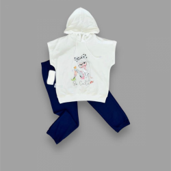 3-4-5 Yaş Kapşonlu Sevimli Kız Baskılı Kısa Kolu 2li Kız Erkek Çocuk Takımı 3-4-5 Yaş Kapşonlu Sevimli Kız Baskılı Kısa Kolu 2li Kız Erkek Çocuk Takımı