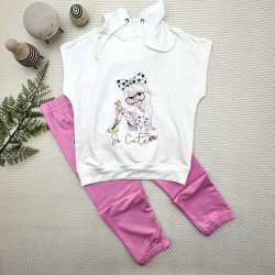 3-4-5 Yaş Kapşonlu Sevimli Kız Baskılı Kısa Kolu 2li Kız Erkek Çocuk Takımı 3-4-5 Yaş Kapşonlu Sevimli Kız Baskılı Kısa Kolu 2li Kız Erkek Çocuk Takımı