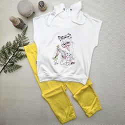 3-4-5 Yaş Kapşonlu Sevimli Kız Baskılı Kısa Kolu 2li Kız Erkek Çocuk Takımı 3-4-5 Yaş Kapşonlu Sevimli Kız Baskılı Kısa Kolu 2li Kız Erkek Çocuk Takımı