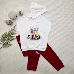 3-4-5 Yaş Forever Cici Kızlar Baskılı Kapşonlu 2li Kız Çocuk Takımı 3-4-5 Yaş Forever Cici Kızlar Baskılı Kapşonlu 2li Kız Çocuk Takımı