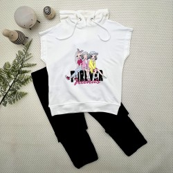 3-4-5 Yaş Forever Cici Kızlar Baskılı Kapşonlu 2li Kız Çocuk Takımı 3-4-5 Yaş Forever Cici Kızlar Baskılı Kapşonlu 2li Kız Çocuk Takımı