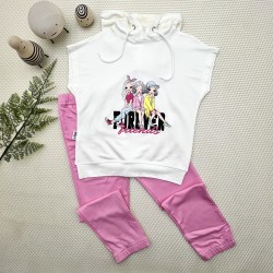 3-4-5 Yaş Forever Cici Kızlar Baskılı Kapşonlu 2li Kız Çocuk Takımı 3-4-5 Yaş Forever Cici Kızlar Baskılı Kapşonlu 2li Kız Çocuk Takımı