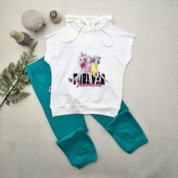 3-4-5 Yaş Forever Cici Kızlar Baskılı Kapşonlu 2li Kız Çocuk Takımı 3-4-5 Yaş Forever Cici Kızlar Baskılı Kapşonlu 2li Kız Çocuk Takımı