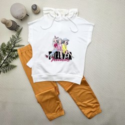 3-4-5 Yaş Forever Cici Kızlar Baskılı Kapşonlu 2li Kız Çocuk Takımı 3-4-5 Yaş Forever Cici Kızlar Baskılı Kapşonlu 2li Kız Çocuk Takımı