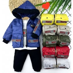 9-12-18-24 Ay Kapşonlu Fermuarlı Mont Pantolon Uzun Kollu Sweatli 3lü Kız Erkek Bebek Takımı 9-12-18-24 Ay Kapşonlu Fermuarlı Mont Pantolon Uzun Kollu Sweatli 3lü Kız Erkek Bebek Takımı