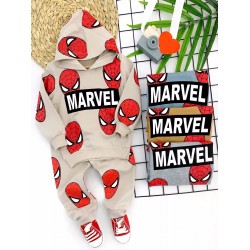 9-12-18-24 Ay Kapşonlu Örümcek Adam Baskılı Uzun Kollu 3lü Kız Erkek Bebek Takımı 9-12-18-24 Ay Kapşonlu Örümcek Adam Baskılı Uzun Kollu 3lü Kız Erkek Bebek Takımı