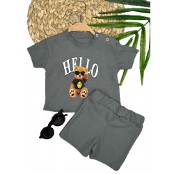 9-12-18-24 Ay Hello Gözlüklü Ayıcık Baskılı Şortlu Kısa Kollu Tişört 2li Erkek Bebek Takımı 9-12-18-24 Ay Hello Gözlüklü Ayıcık Baskılı Şortlu Kısa Kollu Tişört 2li Erkek Bebek Takımı