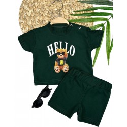 9-12-18-24 Ay Hello Gözlüklü Ayıcık Baskılı Şortlu Kısa Kollu Tişört 2li Erkek Bebek Takımı 9-12-18-24 Ay Hello Gözlüklü Ayıcık Baskılı Şortlu Kısa Kollu Tişört 2li Erkek Bebek Takımı