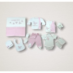 Uçan Kelebekler Nakışlı %100 Cotton Antibakteriyel 10lu Zıbın Takımı Hastane Çıkışı Uçan Kelebekler Nakışlı %100 Cotton Antibakteriyel 10lu Zıbın Takımı Hastane Çıkışı