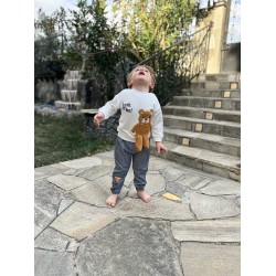 2-3-4 Yaş Ayıcık Sallanan Ayak Desenli Likra Penye Kumaş Sweat Pantolonlu Kız Erkek 2li Çocuk Takımı 2-3-4 Yaş Ayıcık Sallanan Ayak Desenli Likra Penye Kumaş Sweat Pantolonlu Kız Erkek 2li Çocuk Takımı