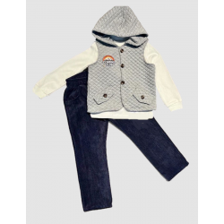 3-4-5 Yaş Fitilli Kadife Pantolon Kapitone Kapşonlu Yelek Uzun Kollu Sweat 3lü Erkek Çocuk Takımı 3-4-5 Yaş Fitilli Kadife Pantolon Kapitone Kapşonlu Yelek Uzun Kollu Sweat 3lü Erkek Çocuk Takımı