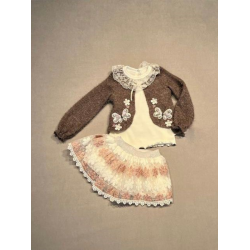 1-2-3 Yaş Brode Etekli Örme Hırkalı Uzun Kollu Sweat 3lü Kız Çocuk Takımı 1-2-3 Yaş Brode Etekli Örme Hırkalı Uzun Kollu Sweat 3lü Kız Çocuk Takımı