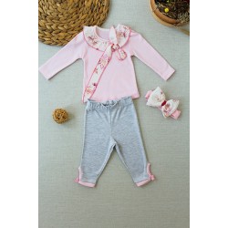 3-6 6-9 9-12 Ay Matmazel Yaka Fırfır Detaylı Bandanalı Uzun Kollu Sweat 3lü Kız Bebek Takımı 3-6 6-9 9-12 Ay Matmazel Yaka Fırfır Detaylı Bandanalı Uzun Kollu Sweat 3lü Kız Bebek Takımı