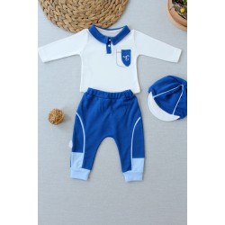 3-6 6-9 9-12 Ay Efendi Nakışlı Cep Şapkalı Uzun Kollu Sweat 3lü Erkek Bebek Takımı 3-6 6-9 9-12 Ay Efendi Nakışlı Cep Şapkalı Uzun Kollu Sweat 3lü Erkek Bebek Takımı