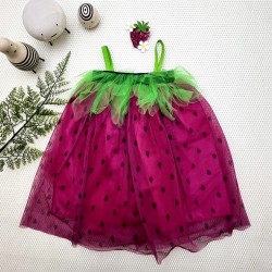 2-3-4 Yaş Askılı Çilek Kostüm Kız Çocuk Elbise 2-3-4 Yaş Askılı Çilek Kostüm Kız Çocuk Elbise