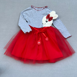 5-6-7 Yaş Pelüş Tavşan Desenli Kurdela Kuşaklı Astarlı Kız Çocuk Tütü Elbise 5-6-7 Yaş Pelüş Tavşan Desenli Kurdela Kuşaklı Astarlı Kız Çocuk Tütü Elbise