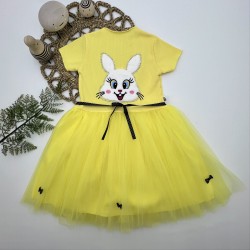 5-6-7 Yaş Payetli Tavşan Baskılı Kız Çocuk Elbisesi 5-6-7 Yaş Payetli Tavşan Baskılı Kız Çocuk Elbisesi