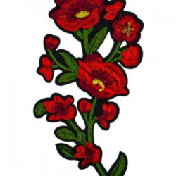 Aplike Ütü İle Yapışan Büyük Çiçek Kırmızı Arma 10x7 Cm Aplike Ütü İle Yapışan Büyük Çiçek Kırmızı Arma 10x7 Cm