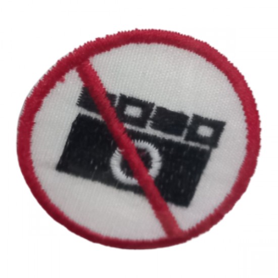 Aplike Ütü İle Yapışan Fotoğraf Makinesi Yasak Arma 3 Cm