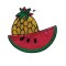 Aplike Ütü İle Yapışan Karpuz-ananas Desen
