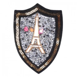 Aplike Ütü İle Yapışan Taşlı Eyfel Kulesi Beyaz Arma 6 Cm Aplike Ütü İle Yapışan Taşlı Eyfel Kulesi Beyaz Arma 6 Cm