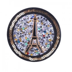 Aplike Ütü İle Yapışan Taşlı Eyfel Kulesi Siyah Arma 6 Cm Aplike Ütü İle Yapışan Taşlı Eyfel Kulesi Siyah Arma 6 Cm