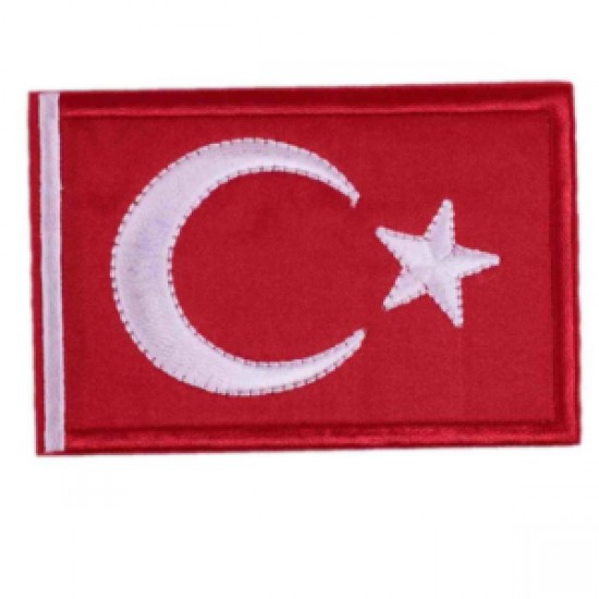 Aplike Ütü İle Yapışan Türk Bayrağı Dikdörtgen Arma 6x4 Cm