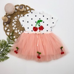 1-2-3 Yaş Payetli Kiraz Nakışlı Kiraz Etekli Kız Bebek Tütü Elbisesi 1-2-3 Yaş Payetli Kiraz Nakışlı Kiraz Etekli Kız Bebek Tütü Elbisesi