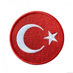Aplike Ütü İle Yapışan Türk Bayrağı Yuvarlak Büyük Arma 5 Cm Aplike Ütü İle Yapışan Türk Bayrağı Yuvarlak Büyük Arma 5 Cm