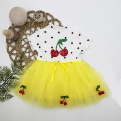 1-2-3 Yaş Payetli Kiraz Nakışlı Kiraz Etekli Kız Bebek Tütü Elbisesi 1-2-3 Yaş Payetli Kiraz Nakışlı Kiraz Etekli Kız Bebek Tütü Elbisesi