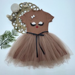 5-6-7 Yaş Payetli Süslü Yüz Baskılı Kız Çocuk Elbisesi 5-6-7 Yaş Payetli Süslü Yüz Baskılı Kız Çocuk Elbisesi