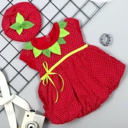 3-6-9 Ay Çilek Bebekler Penye Kumaş Kısa Kol Bebek Elbisesi 3-6-9 Ay Çilek Bebekler Penye Kumaş Kısa Kol Bebek Elbisesi