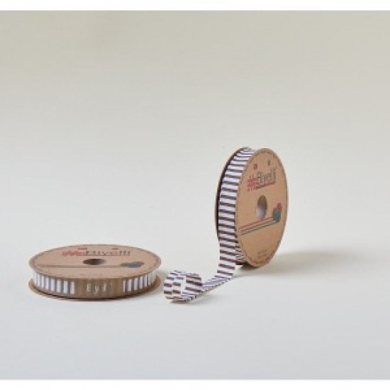 Biye Kalın Çizgili Katlı F05 Kahverengi 2 Cm 25 Metre %65 Koton %35 Polyester