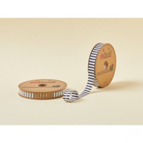 Biye Kalın Çizgili Katlı F11 Siyah 2 Cm 25 Metre %65 Koton %35 Polyester