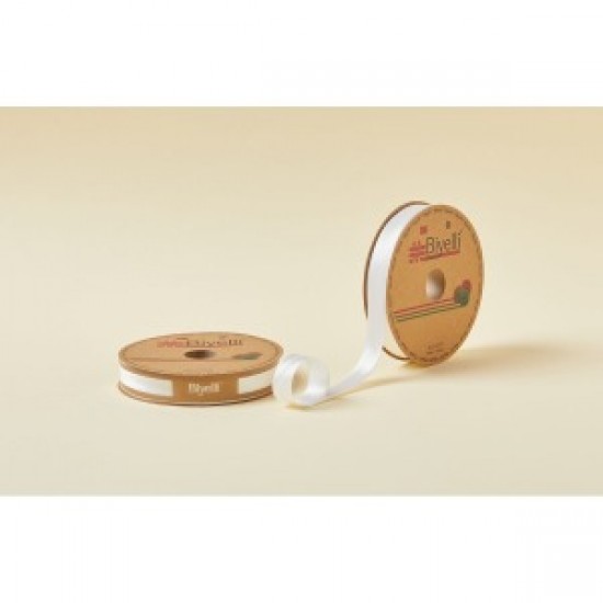 Biye Saten Katlı 001 Beyaz 2 Cm 25 Metre %100 Polyester