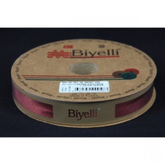 Biye Saten Katlı 059 Koyu Kiremit 2 Cm 25 Metre %100 Polyester