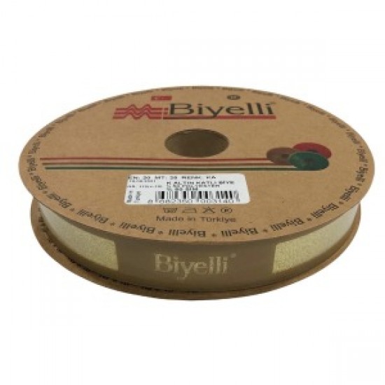 Biye Simli Katlı Ka Altın 2 Cm 25 Metre %50 Simli % 50 Polyester