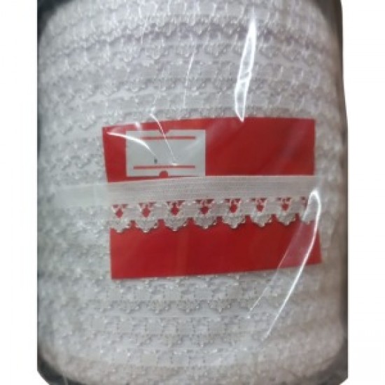 Çamaşır Lastiği Dantelli 1 Cm 1 Metre Beyaz 1. Model