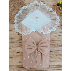 Yenidoğan Papatya Desenli Trilüks Unisex Kundak Bebek Battaniyesi Yenidoğan Papatya Desenli Trilüks Unisex Kundak Bebek Battaniyesi