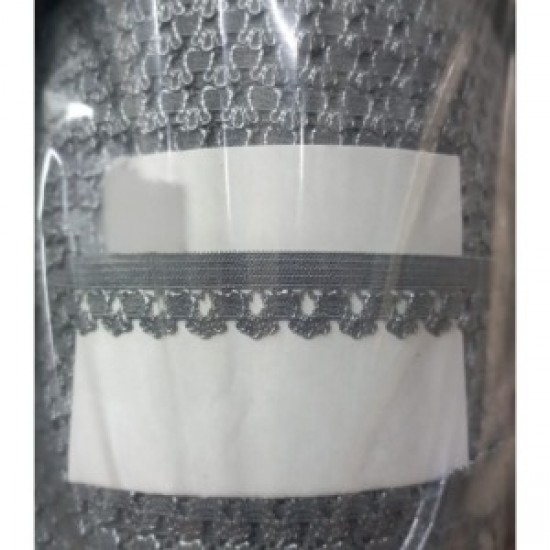 Çamaşır Lastiği Dantelli 1 Cm 1 Metre Gri