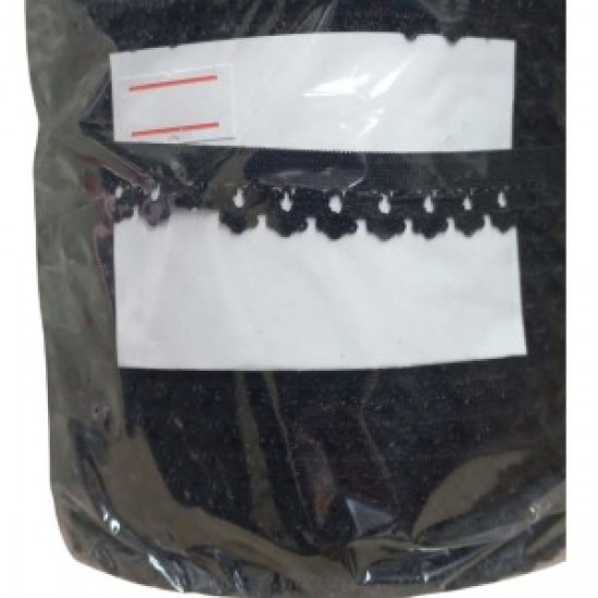 Çamaşır Lastiği Dantelli 1 Cm 1 Metre Siyah