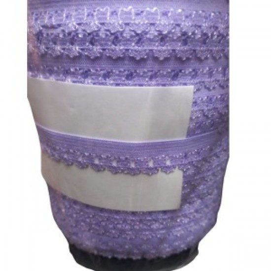 Çamaşır Lastiği Dantelli 1 Cm 75 Metre 1 Top Açık Mor